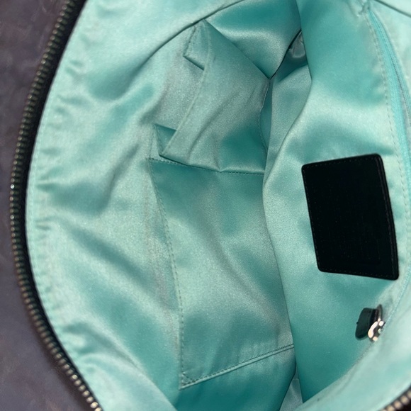 COACH Laura Black Leather Hobo purse with Patent Leather trim C1026- F14886 - Picture 8 of 16